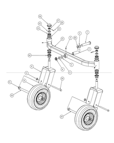 Front Caster Assembly Diagram and Parts List for M60-KW ROPS-53AH5D8X750-25HP Cub Cadet Lawn Tractor